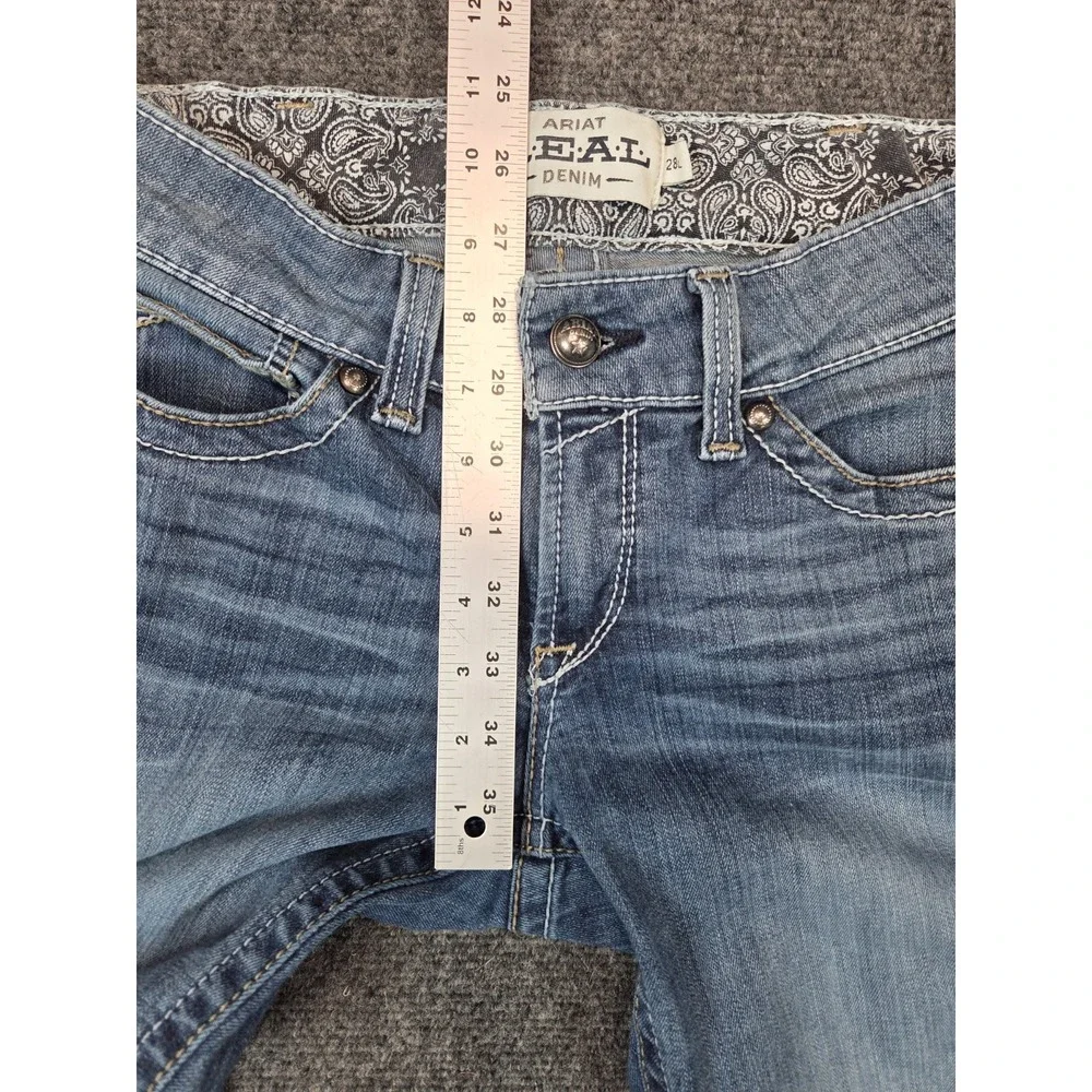 Ariat Mid Rise Boot Jeans Mens 28L Blue Whipstitch